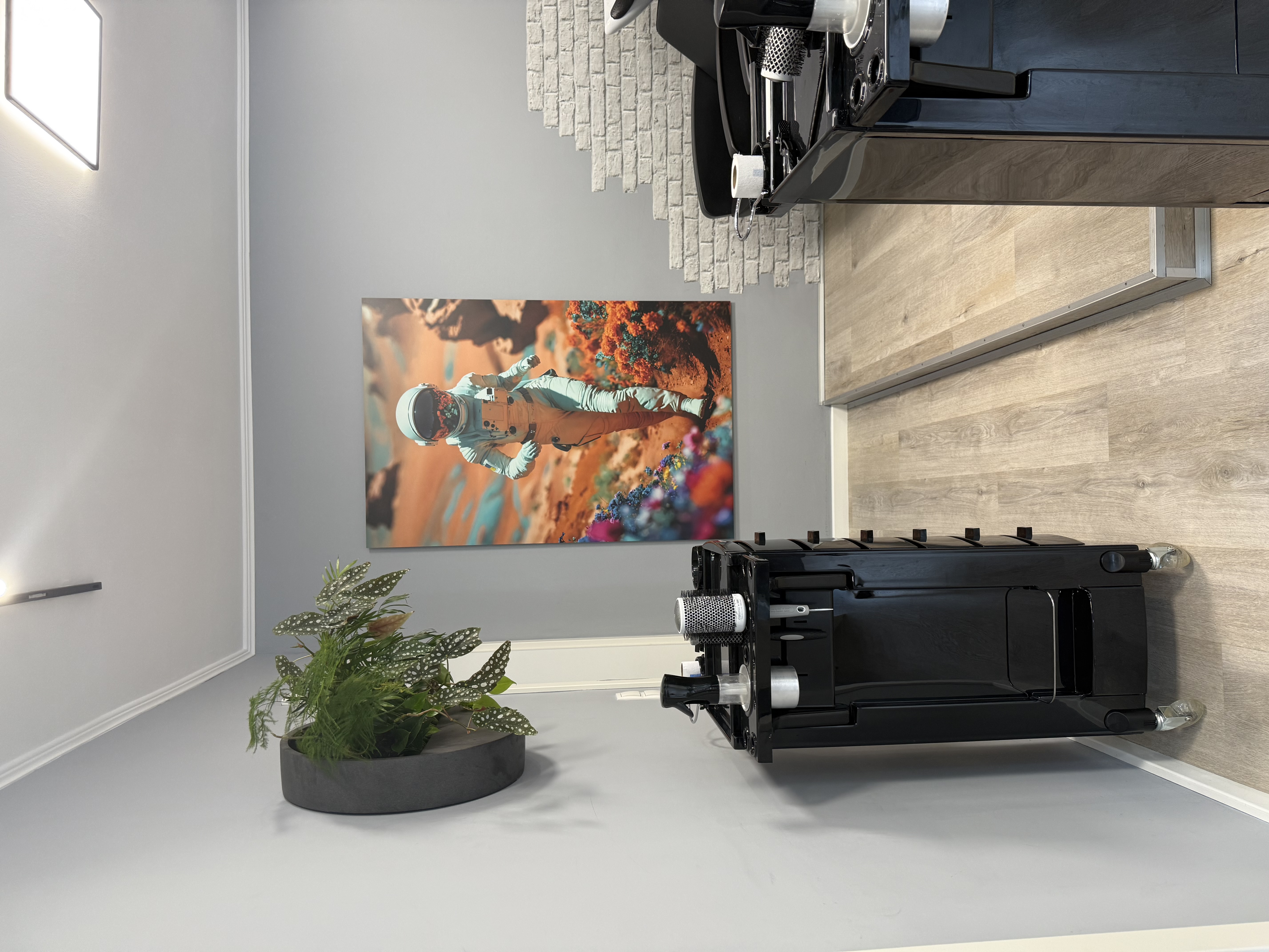 Echtpflanzendisplay in einem Friseursalon